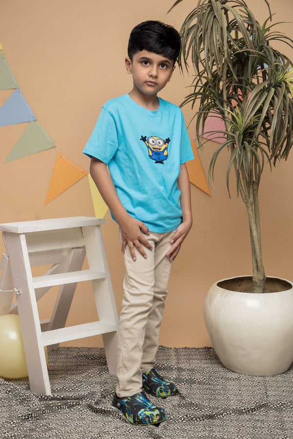 Blue Minion Round Neck T-Shirt